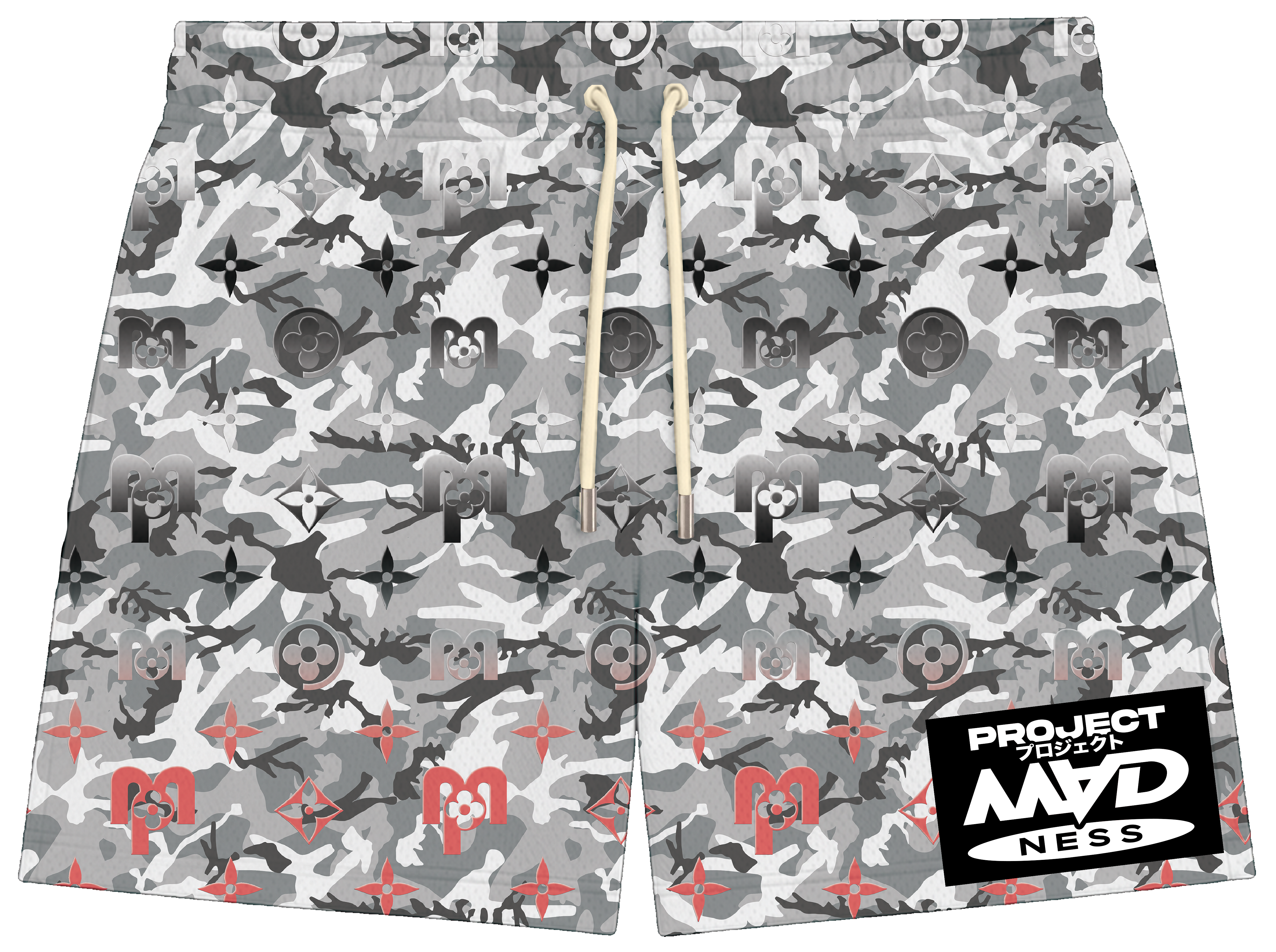 PROJECT MADNESS "GREY CAMO" SHORTS
